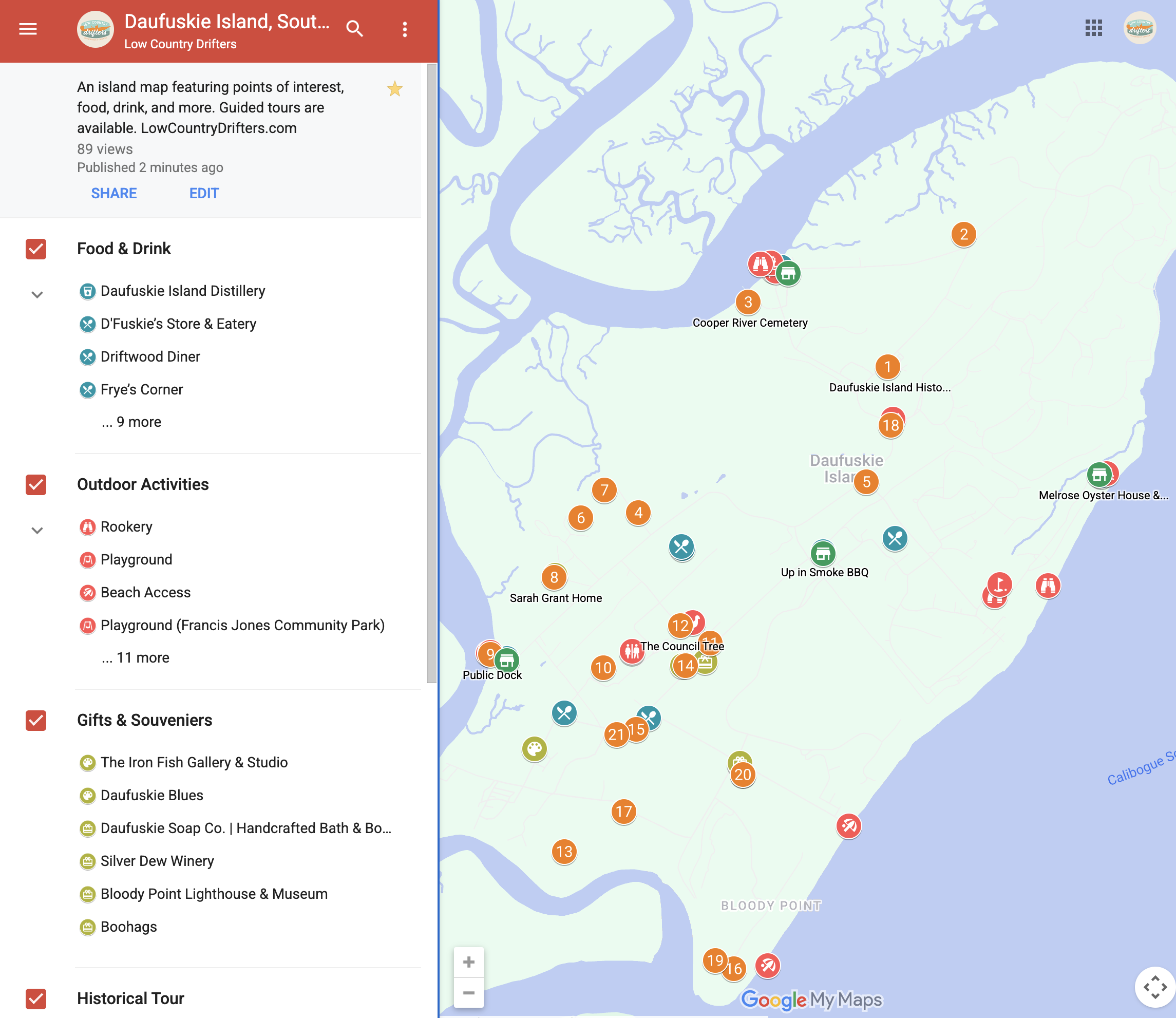 Daufuskie Island Map