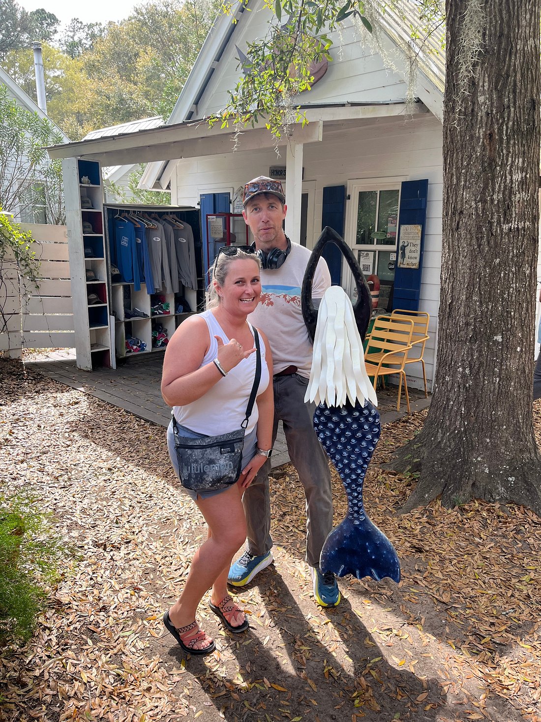 Ashley at the Iron Fish on Daufuskie Island during a Low Country Drifters boat tour