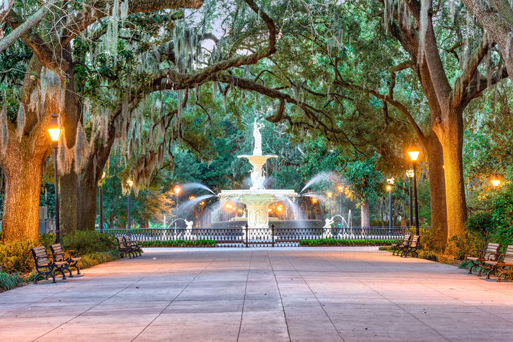Forsyth Park Fountain, Savannah, Georgia The best things to do with teens in Savannah starts with a boat trip to a deserted beach!
